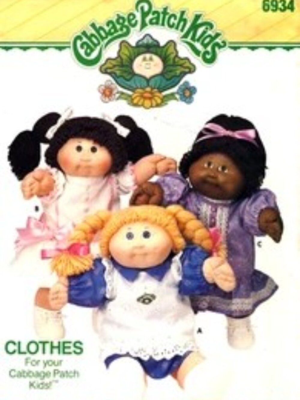 Vintage Butterick 6934 Cabbage Patch Kids Sewing Pattern Dresses & Pinafore